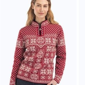 Dale of Norway Peace Sweater in Redrose Offwhite